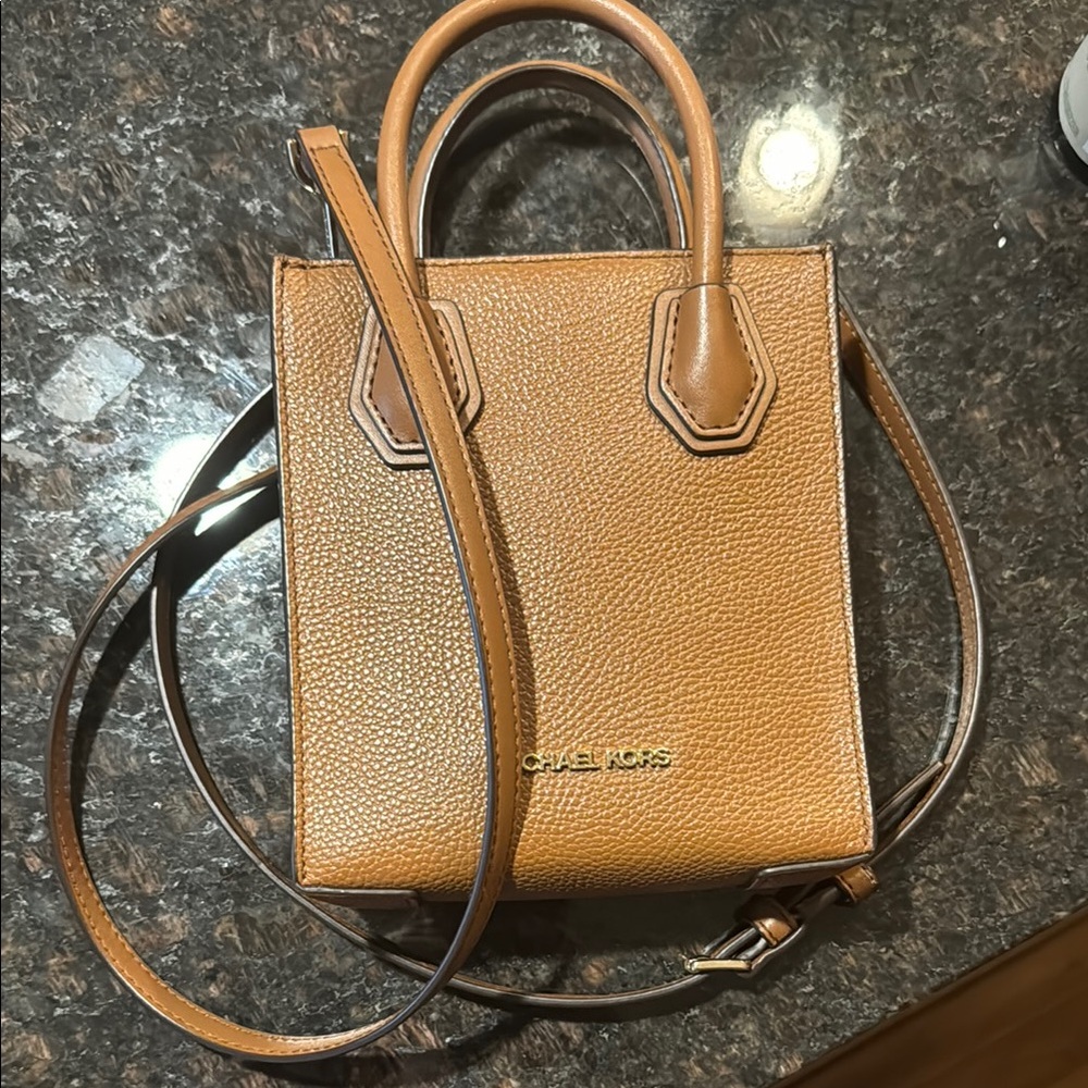 Michael Kors Tan Crossbody Bag Pebbled Leather